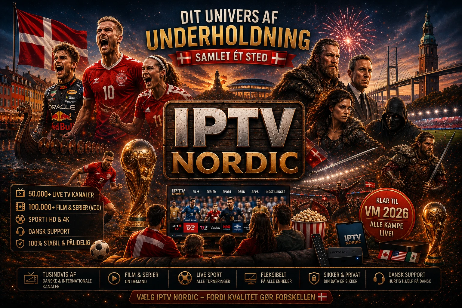 Nordic IPTV live sport streaming – Superliga, Champions League og NBA i 4K Ultra HD